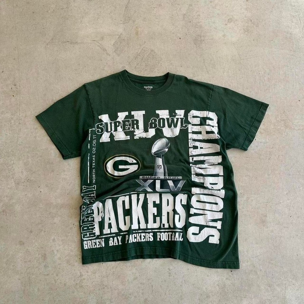Vintage Green Bay Packers NFL Super Bowl Champions Tee Shirt Size XL